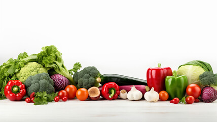 Amazing Fresh vegetables on white background.