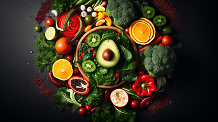 Healthy food with vegetable and fruit healthy food