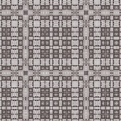 Traditional grey mosaic seamless pattern print. Fabric effect mexican patchwork damask grid Square shape symmetrical background textile . Creative colorful graphic design.