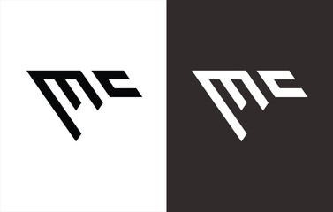 monogram logo in the shape of an inverted triangle that forms the letters 