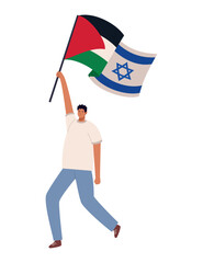 palestine and israel war, man fighting for peace