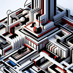 abstract image, Bauhaus style, 3D 