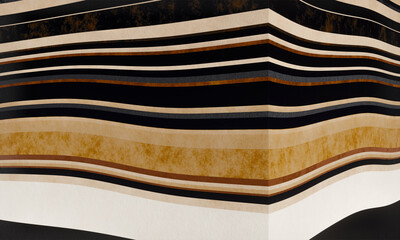 Bedded sandstone. Brown layered rock.