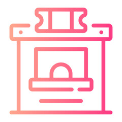 ticket office Line Gradient Icon