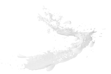 Fototapeta premium 3d milk ripple whirlpool splash isolated. 3d render illustration, include clipping path
