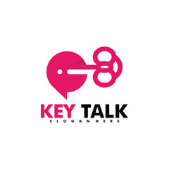 Talk key logo vector design simple. chat key logo icon