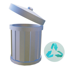 trash can isolated on white