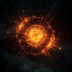 orange sphere in space exploding