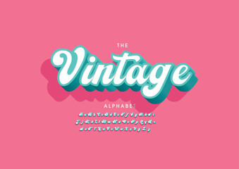 Vector of stylized modern font and alphabet