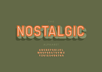 Vector of stylized modern font and alphabet