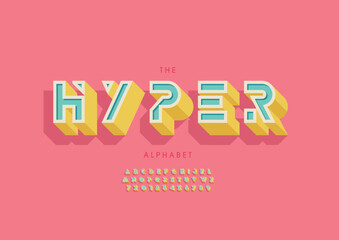 Vector of stylized modern font and alphabet