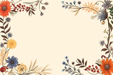 Fototapeta na wymiar Vintage card design with floral borders