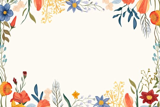 Vintage card design with floral borders