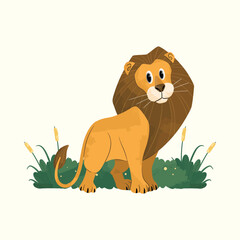 Lion Animal Cute Cartoon Illustration