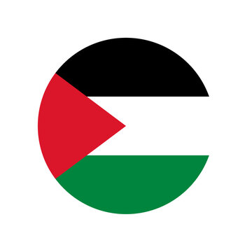 Palestine flag round icon