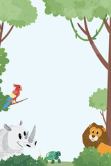 Wildlife Animal Illustration Frame Background