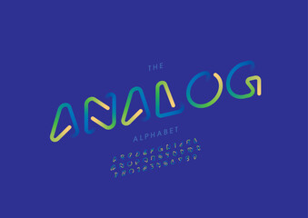 Vector of stylized modern font and alphabet