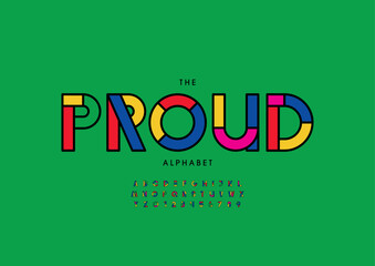 Vector of stylized modern font and alphabet