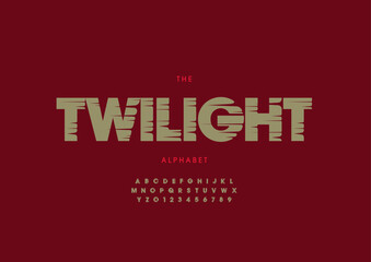 Vector of stylized modern font and alphabet