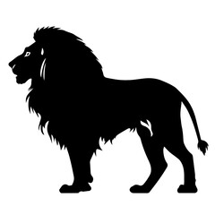 Silhouette of Lion standing Vector illustration isolated on white