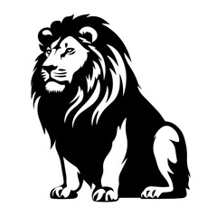 Silhouette of design elements of Lion vector illustration on transparent background