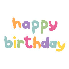 Cute handwriting of happy birthday