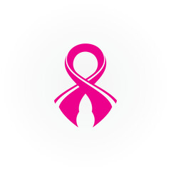 breast cancer awareness,ribbon logo vector template-vector