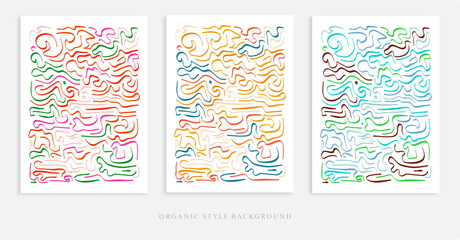 Line Art Style Organic Shapes Poster Design.