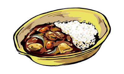 お皿に盛り付けられたカレー