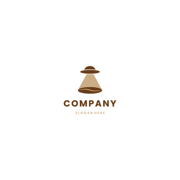 UFO coffee logo design modern concept