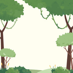 Green Forest Tree Vector Illustration