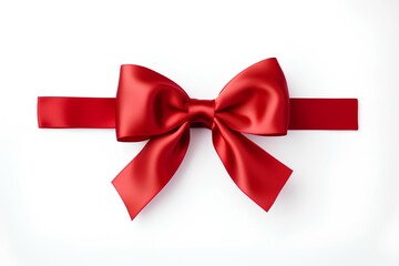 Fototapeta premium a red ribbon with bow isolated on a white background. generative AI