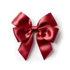 a red ribbon with bow isolated on a white background. generative AI