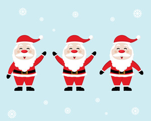 Santa claus character collection in flat design