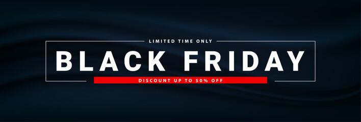 Black Friday sale banner template. Black friday typography text design for sale offer and discount promo.  Vector illustration