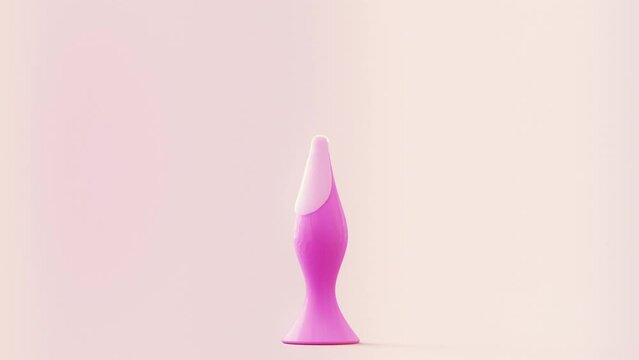 Abstract Anal Butt Plug Sexual Lube Ejaculation Animation. Dreamy Sex Toy Fantasy Concept.