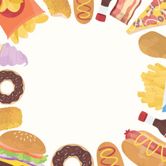 Fast Food Illustration Frame Background