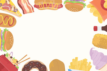 Fast Food Illustration Frame Background