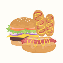 Fast Food Illustration Frame Background