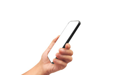 Hand holding smartphone device  touching screen