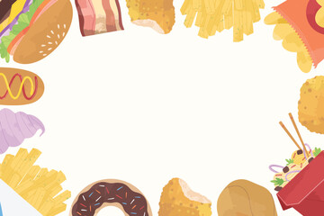 Fast Food Illustration Frame Background