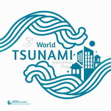 world tsunami awareness day logo event concept design