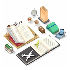 3d design banner for travel web page, holiday trip planning, travel destination, tour organization. Modern illustration concept of word for wanderlust website and mobile website banners and icon