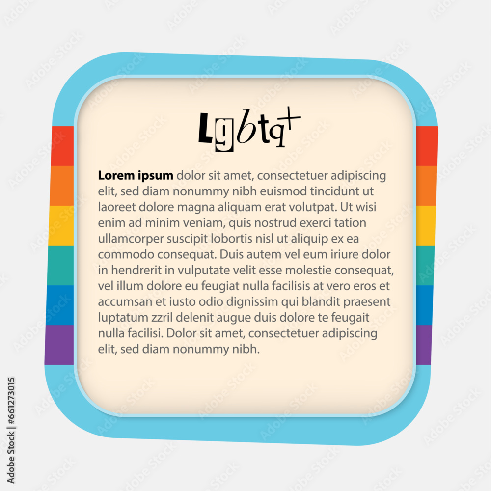 Poster vector frame for your text with lgbt symbol