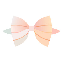 Gaphical decorative bows Vector Pastel Gold Pink gift bow  style isolated on white background. drawing decorative bow elements vector illustration