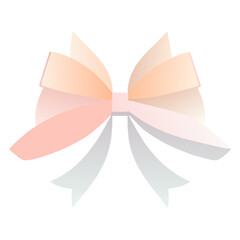 Gaphical decorative bows Vector Pastel Gold Pink gift bow  style isolated on white background. drawing decorative bow elements vector illustration