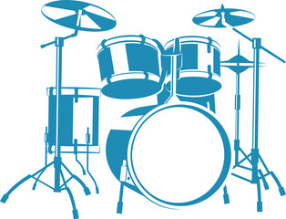 Fototapeta na wymiar drum set isolated on transparent background, drum instrument logo design