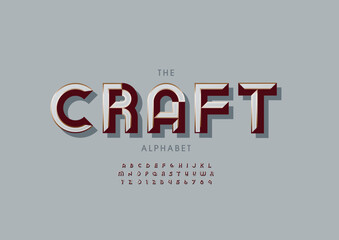 Vector of stylized modern font and alphabet