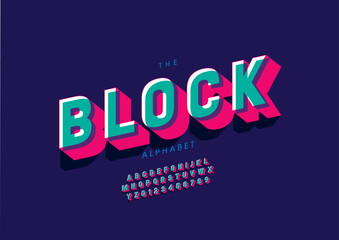 Vector of stylized modern font and alphabet