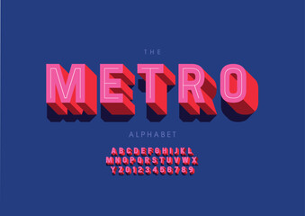 Vector of stylized modern font and alphabet